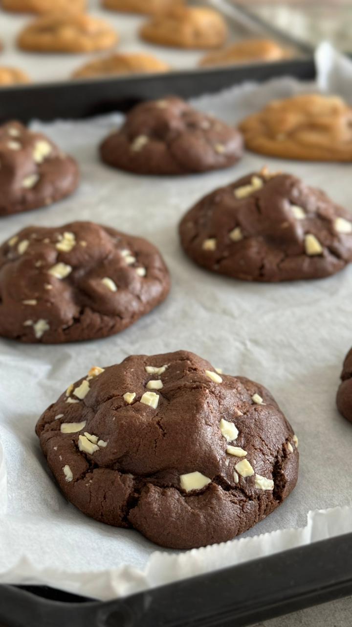 white and choco cookie